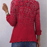 Valentina™ | Giacca in cotone con volant e doppio petto