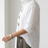 Blusa Donna in Cotone e Lino – Collo Coreano Elegante Stile Casual