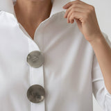 Blusa Donna in Cotone e Lino – Collo Coreano Elegante Stile Casual