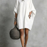 Abito casual da donna in cotone e lino