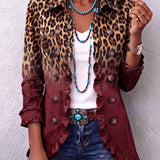 Chiara™ | Blazer leopardato sfumato bordeaux