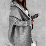 Cardigan lavorato a maglia oversize con cappuccio da donna – Strato aperto e confortevole per l’autunno e i viaggi