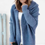 Cardigan lavorato a maglia oversize con cappuccio da donna – Strato aperto e confortevole per l’autunno e i viaggi