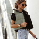 Gilet imbottito trapuntato reversibile da donna - Giacca smanicata double face con collo alto, ideale per vestirsi a strati nelle stagioni intermedie