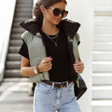 Gilet imbottito trapuntato reversibile da donna - Giacca smanicata double face con collo alto, ideale per vestirsi a strati nelle stagioni intermedie