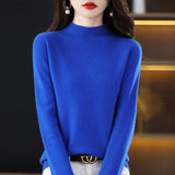 Maglione da donna in maglia fine con collo a lupetto - Pullover a maniche lunghe con bordi a coste per vestirsi a strati ogni giorno