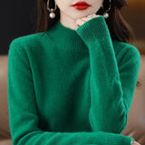 Maglione da donna in maglia fine con collo a lupetto - Pullover a maniche lunghe con bordi a coste per vestirsi a strati ogni giorno