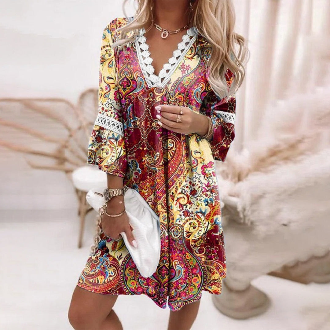 Abito A-line da Donna – Con Pizzo, Adatto per Primavera e Estate