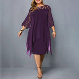 Elegante abito midi taglie forti