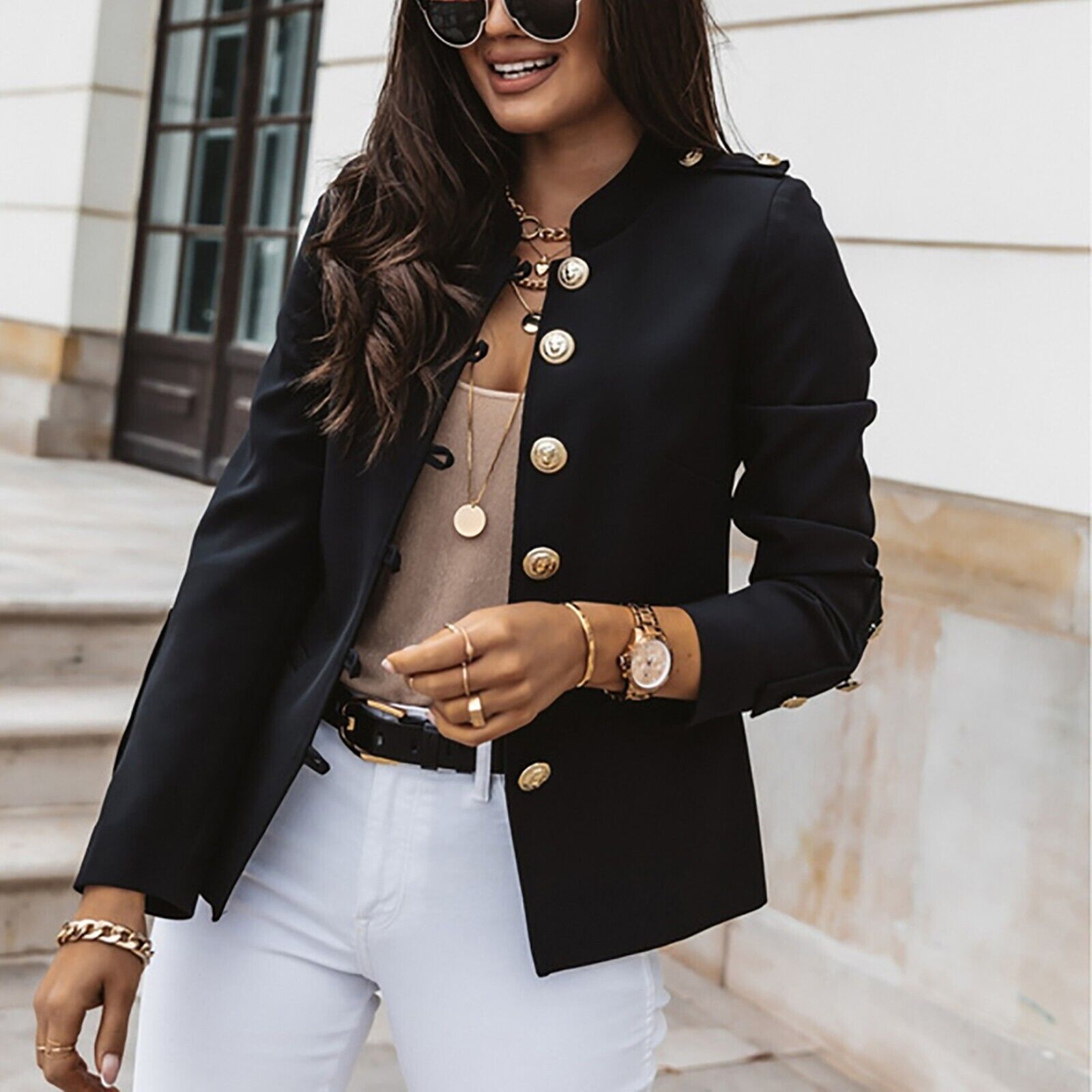Donna - Giacca con bottoni - Stile casual