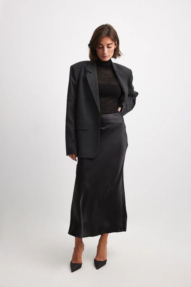 Gonna Midi a Vita Alta per Donne – Adatta per Occasioni Casual e Diverse