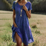 Abito estivo da donna in stile boho chic - leggero, svolazzante e casual