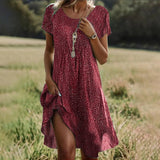 Abito estivo da donna in stile boho chic - leggero, svolazzante e casual