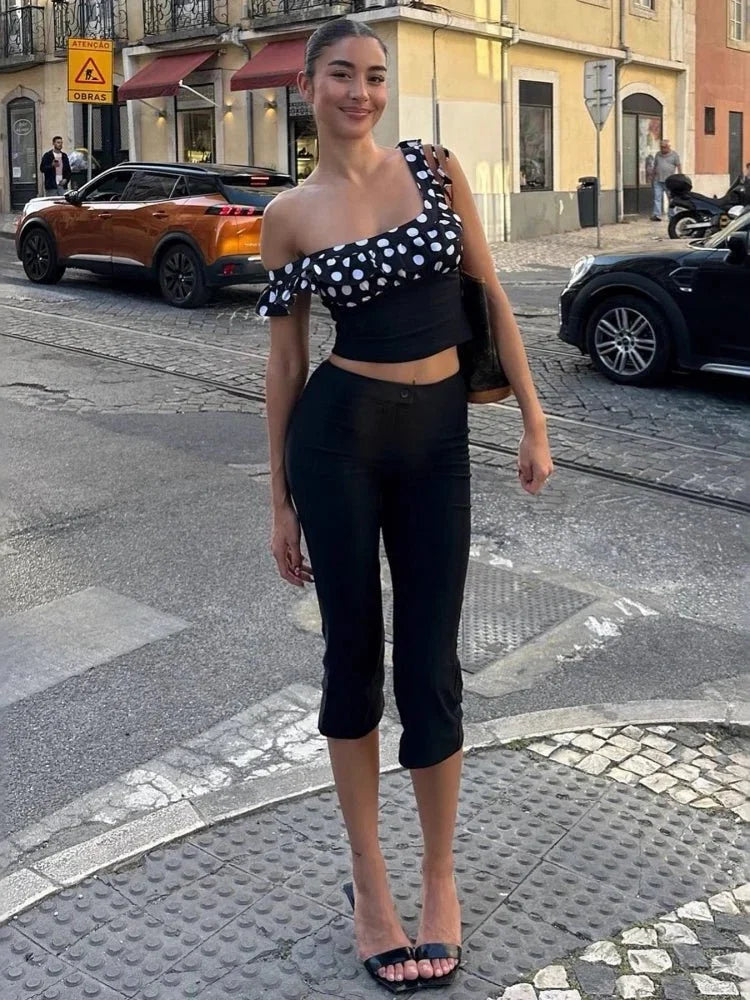 Pantaloni Slim Fit Donna – Lunghezza Tre Quarti, Adatti per Uso Casual e Lavoro