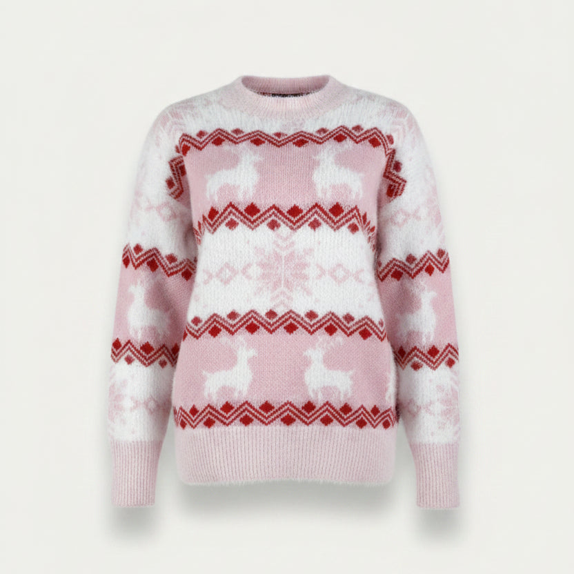 Maglione da donna con renne e motivo Fair Isle – Calda maglia natalizia per l’abbigliamento invernale
