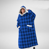 Coperta felpata con cappuccio oversize da donna – avvolgente e morbida per stare in casa d’inverno