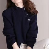 Maglione Vintage da Donna in Maglia per Autunno e Inverno Caldo e alla Moda per Tutti i Giorni