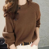Maglione Vintage da Donna in Maglia per Autunno e Inverno Caldo e alla Moda per Tutti i Giorni