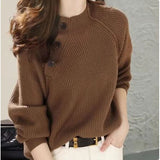 Maglione Vintage da Donna in Maglia per Autunno e Inverno Caldo e alla Moda per Tutti i Giorni