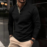 Elegante camicia Henley a maniche lunghe da uomo – Collo alto di alta qualità