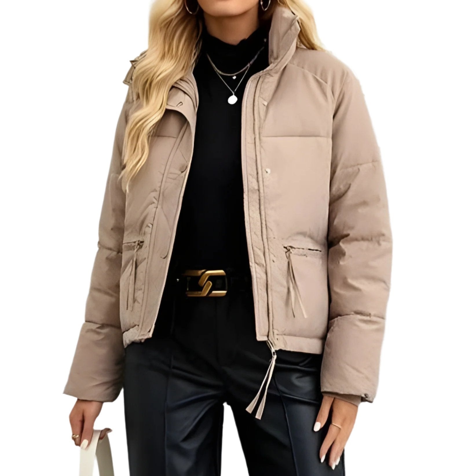 Donna - Giacca Puffer - Calda zip a collo alto