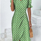 Abito midi da donna con bottoni – stile casual chic estivo