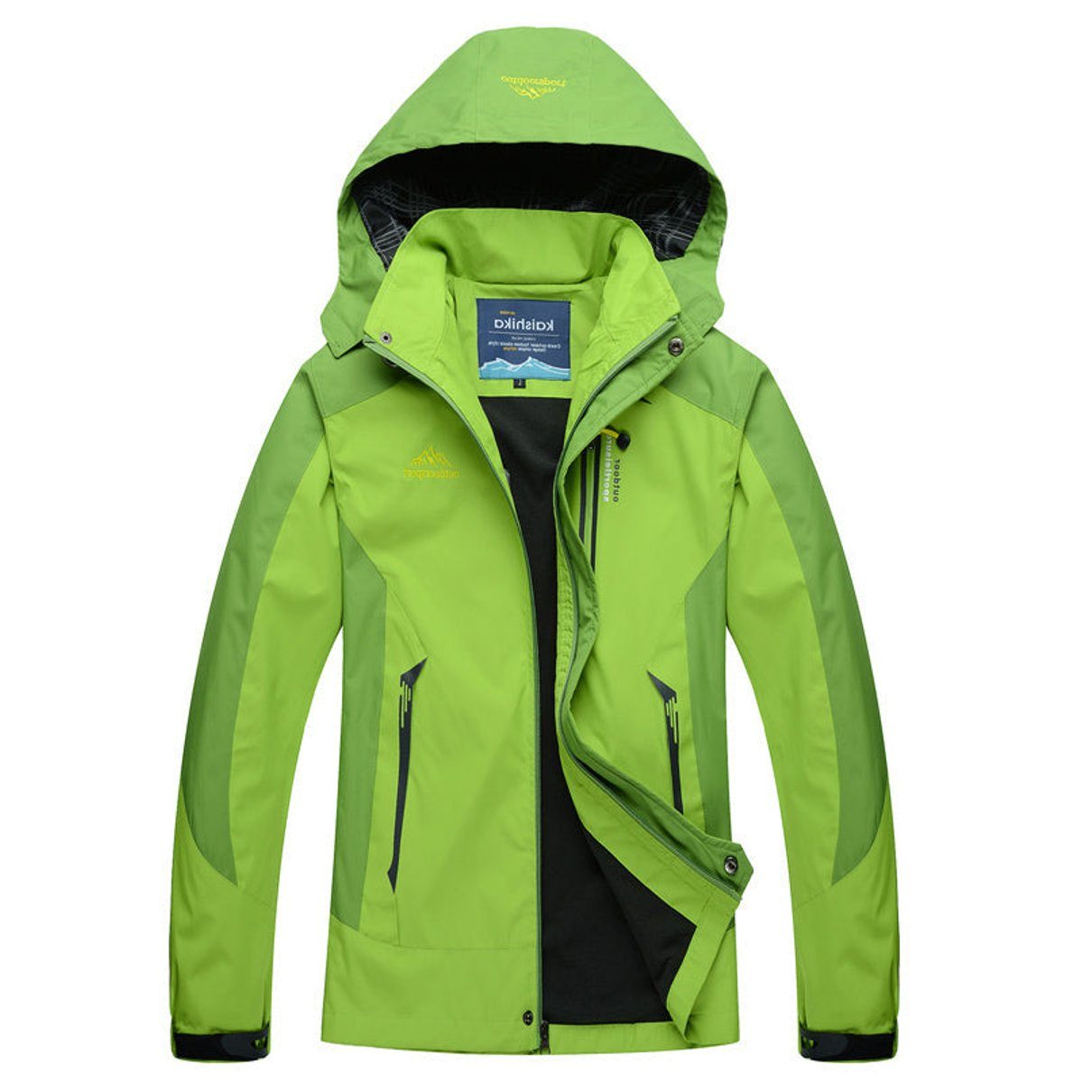 Giacca impermeabile da trekking da donna - Giacca antipioggia da esterno con cappuccio e tasche con zip per la mezza stagione