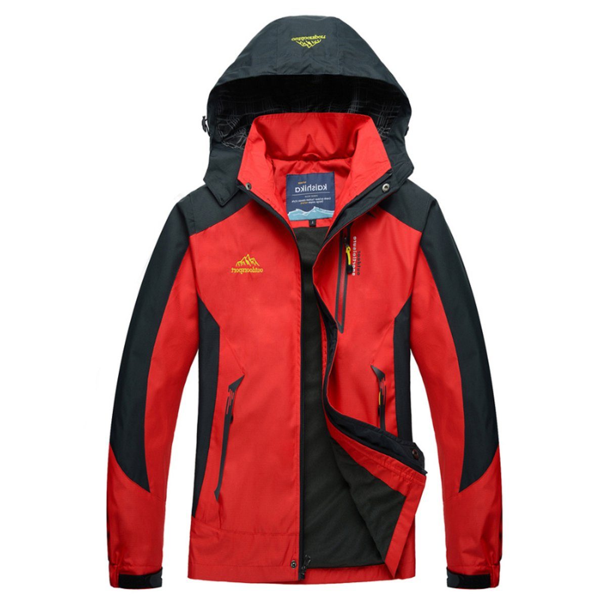 Giacca impermeabile da trekking da donna - Giacca antipioggia da esterno con cappuccio e tasche con zip per la mezza stagione