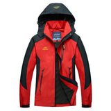 Giacca impermeabile da trekking da donna - Giacca antipioggia da esterno con cappuccio e tasche con zip per la mezza stagione
