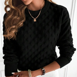 Maglione da donna in cashmere lavorato a trecce con scollo rotondo