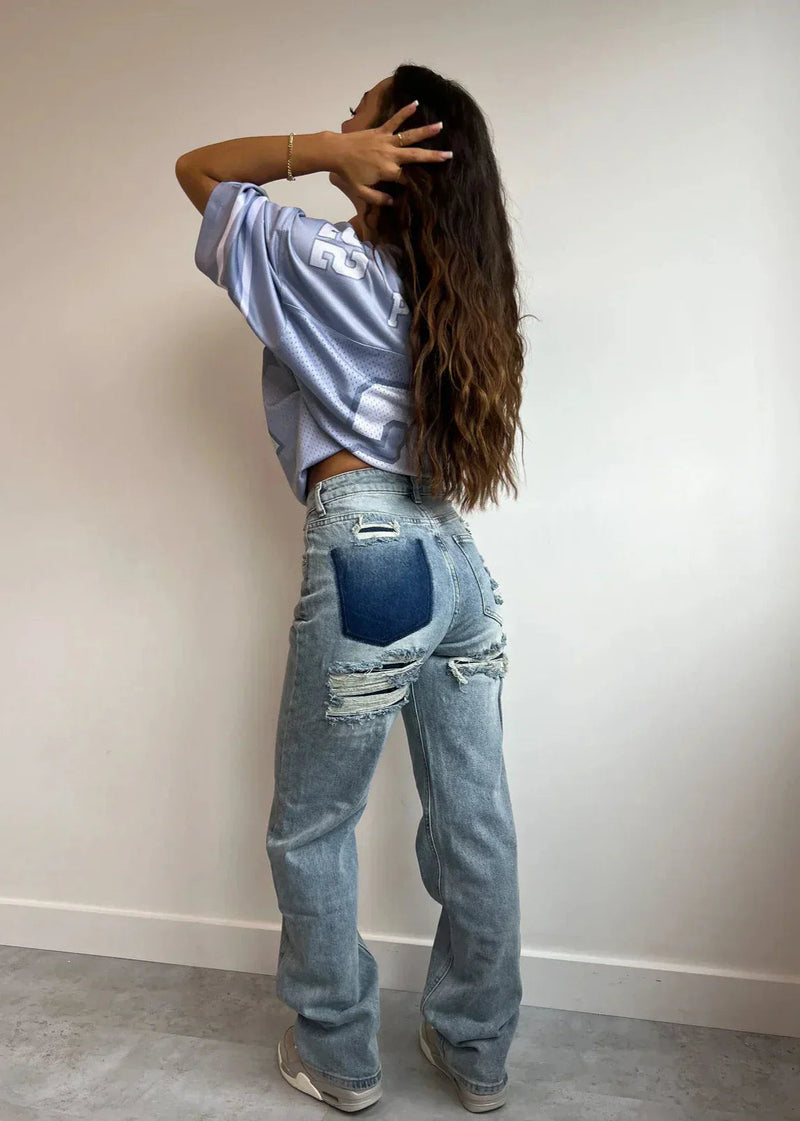 Pantaloni Slim Fit Donna – Look Vintage con Strappi, Adatti per Uso Casual e Quotidiano